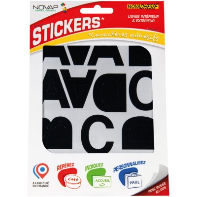 NOVAP  - Lettres autocollantes 40mm Noir novadhesifs - 4370385