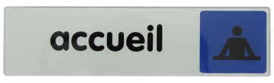 Novap - Plaque - Accueil - 170X45 Mm Rigide - Grisurbleu