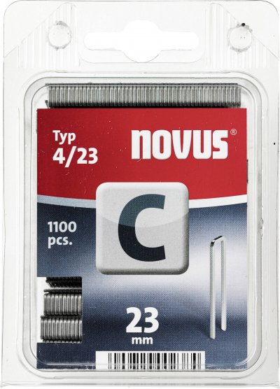 NOVUS  042-0392 Blister de 1100 Agrafes dos &eacute;troit 4/23 mm Rouge