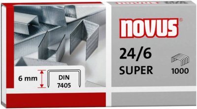 NOVUS OFFICE Novus Agrafes 24/6 Din, Zingu&eacute;, Contenu: 1000 Pi&egrave;ces (040-0158)