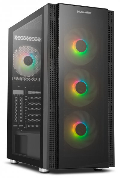 NOX  hummer horus argb e-atx cristal templado usb 3. 0 negra