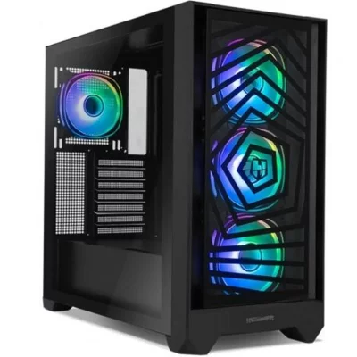 NOX  Hummer PLASMA Mid Tower ARGB Verre Tremp&eacute; USB-C Noir