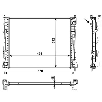 NRF  53992 Radiateur, refroidissement du moteur