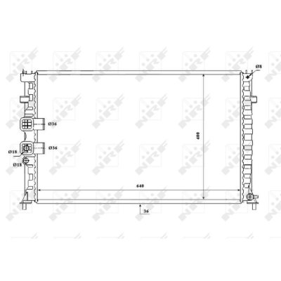 NRF  B.V. Radiateur moteur pour PEUGEOT: 406 (Ref: 53842)