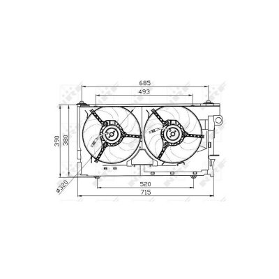 NRF  Ventilateur (refroidissement moteur) 47030 PEUGEOT 306