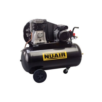 NU AIR Nuair - Compresseur PRO entrain&eacute; par courroie 100 Litres 3 Cv 10 bars 23 m3 /h - B3800B/100CT3