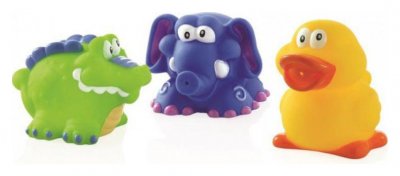 NUBY N&ucirc;by Jouets de bain Fun Squirters&acute; Canard - Crocodile -El&eacute;phant 4 mois