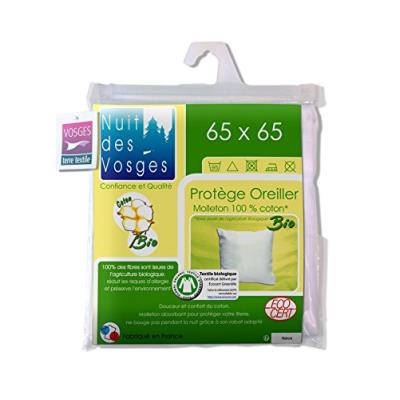 GENERIQUE Nuit des vosges 204481 sous taie d'oreiller molleton bio coton blanc 65 x 65 cm