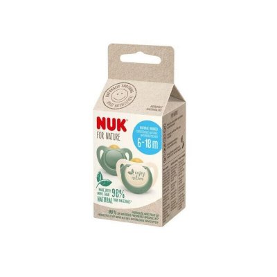 NUK  2 Sucettes For Nature Latex 6-18M Eucalyptus - Bo&icirc;te 2 sucettes