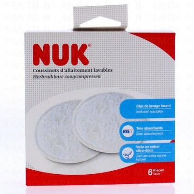 NUK  6 Coussinets Lavables - Bo&icirc;te 6 Coussinets + 1 filet