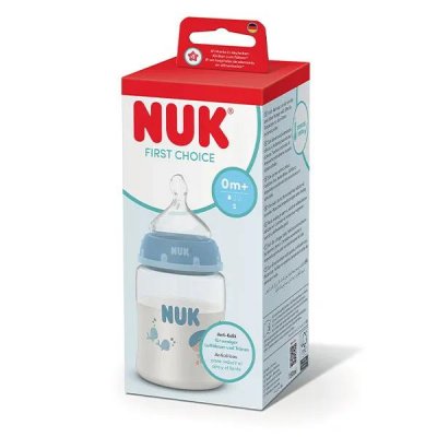 NUK  First Choice Biberon 150 ml D&egrave;s 0 Mois - Bo&icirc;te