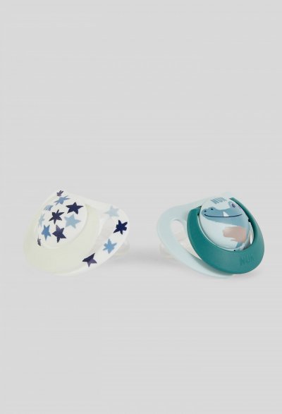NUK  Starlight Jour/nuit - Sucettes 18-36 mois x2 crocodile bleu