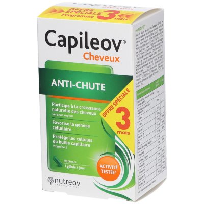 NUTREOV  Capileov Cheveux Anti-Chute 90 G&eacute;lules 1 Mois Offert