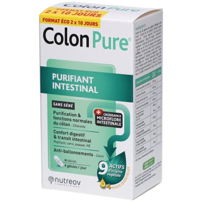 NUTREOV  Colon Pure Purifiant Intestinal 80 G&eacute;lules
