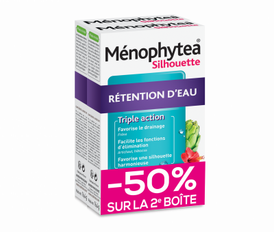 NUTREOV  M&eacute;nophytea Silhouette R&eacute;tention d'Eau Lot de 2 x 30 Comprim&eacute;s
