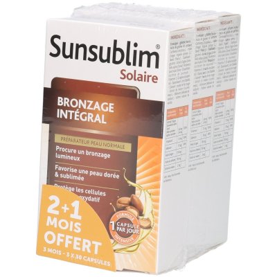 NUTREOV  Physcience Sunsublim Bronzage Int&eacute;gral Lot de 3 x 30 capsules