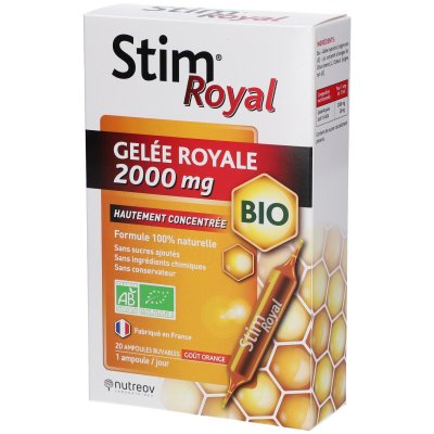 NUTREOV  Stim Royal Gel&eacute;e Royale 2000 mg Bio 20 Ampoules