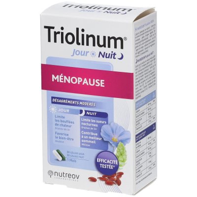 NUTREOV  Triolinum Jour & Nuit M&eacute;nopause 60 G&eacute;lules - Bo&icirc;te 60 g&eacute;lules