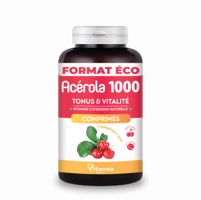 VITAVEA NUTRISANTE Ac&eacute;rola 1000 comprim&eacute;s&agrave;croquer go&ucirc;t cerise x 60