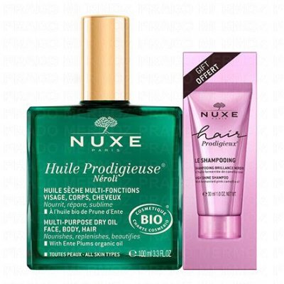 NUXE  Huile Prodigieuse Neroli 100ml + Hair Prodigieux Shamp 30ml