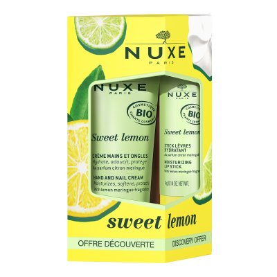 NUXE  Sweet Lemon Crema de Manos y U&ntilde;as 30ml + Stick de Labios 4g