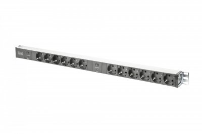 DIGITUS Nwsz steckdosenleiste aluminium pdu 1u  2x 16a, 250vac 50/60hz