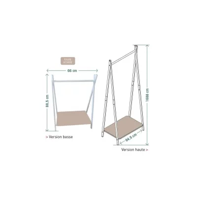 NIDALYS Nydalis Dressing 2 En 1 Kofee 66cm X 88-169cm Taupe