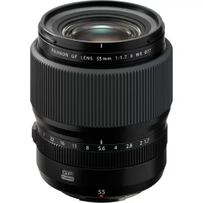 FUJIFILM Objectif &agrave; Focale fixe  Optique Hybride GF 55mm F1.7 R WR