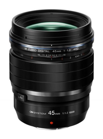 OM SYSTEM Objectif &agrave; Focale fixe M.Zuiko Digital ED 45 mm f1.2 Pro Noir