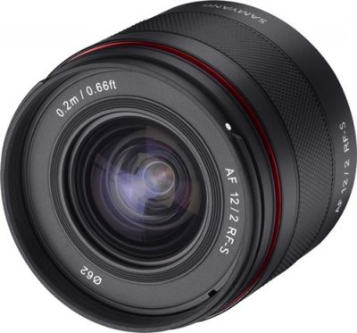 SAMYANG Objectif &agrave; Focale fixe ultra grand-angle  AF 12 mm F2 RF-S Noir pour Canon APS-C Monture RF 