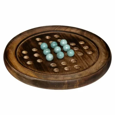 ATMOSPHERA Objet d&eacute;coratif Jeu de solitaire avec Support en Bois de Manguier et Billes en Verre