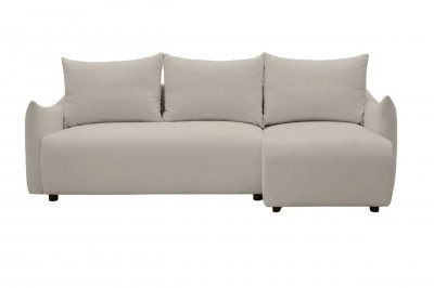 Oceane - Canap&eacute; D'angle Convertible Tissu Doux 3 Places Taupe