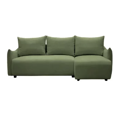 CASANOVA PARIS Oceane - Canap&eacute; D'angle Convertible Tissu Doux 3 Places Vert