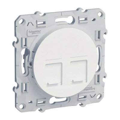 SCHNEIDER ELECTRIC Odace, prise double RJ45 Blanc, grade 3 (multim&eacute;dia) cat. 6 STP, &agrave; vis