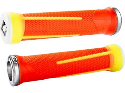 ODI  paire de grips ag 1 lock on orange jaune