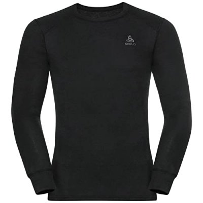 ODLO  Homme Bl Top Crew Neck L/S Active Warm Eco T Shirt, Noir, XS EU