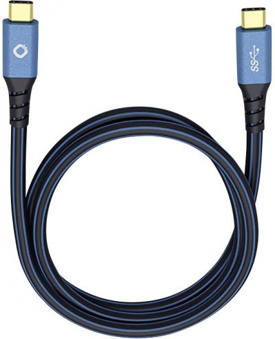 OEHLBACH  d1&nbsp;C9320&nbsp;USB Plus USB-C vers USB-C (Type 3.1) 1.00 m Schwarz/Blau