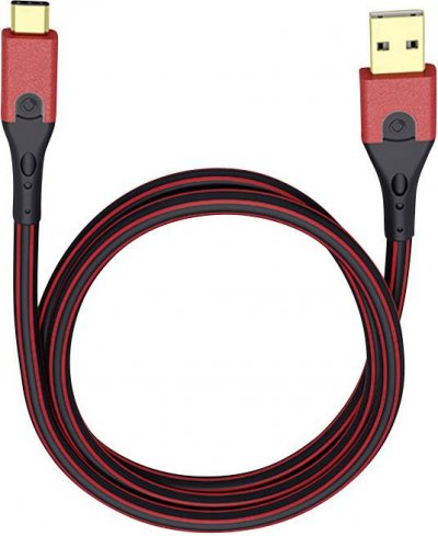 OEHLBACH  D1C9443 C&acirc;ble USB-A 3.0/USB 3.1-C 3,00 m Noir/Rouge