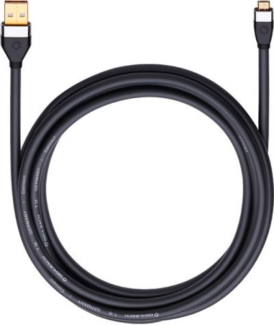 OEHLBACH  i-Connect UM-B/U Noir - C&acirc;ble USB-A vers Micro-USB de 1 m