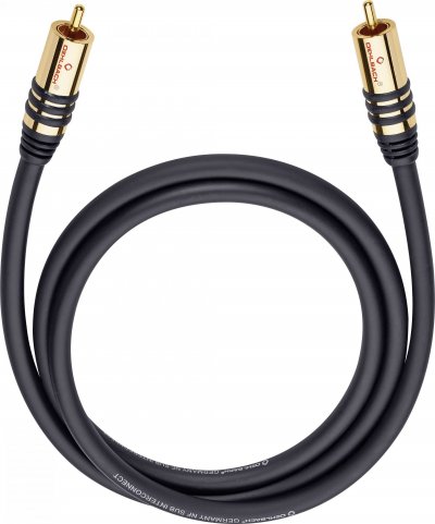 OEHLBACH  NF Sub, c&acirc;ble de subwoofer Cinch, c&acirc;ble audio 10m, OFC, rond, noir