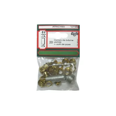 VYNEX Oeillet b&acirc;che + outil - lot de 20 - d: 8 mm - 