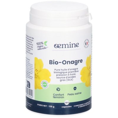 OEMINE  Bio-Onagre Confort F&eacute;minin 180 Capsules - Pot 1