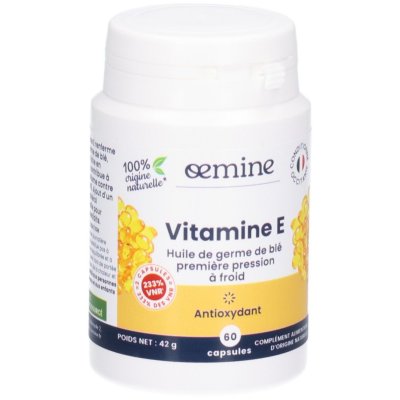 OEMINE  Vitamine E Antioxydant 60 Capsules - Pot 1