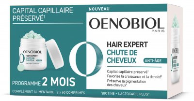 OENOBIOL  Ha&iuml;r Expert Chute de Cheveux Compl&eacute;ment Alimentaire 2 x 60 Comprim&eacute;s - Lot