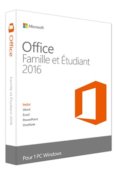 MICROSOFT Office Famille et Etudiant 2016 - 1 PC