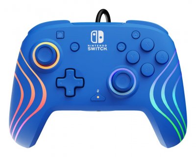 PDP Official Switch Afterglow Wave Wired Controller - Blue