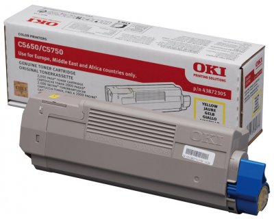 OKI  Toner original, 43872305, jaune
