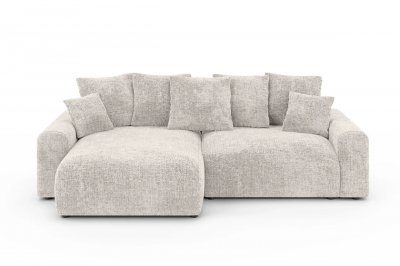 CASANOVA PARIS Oli - Canap&eacute; D'angle Convertible Tissu Chenille 4 Places Beige