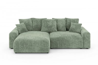 CASANOVA PARIS Oli - Canap&eacute; D'angle Convertible Tissu Chenille 4 Places Vert