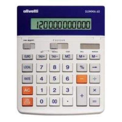 OLIVETTI  Summa 60 - Calculatrice de bureau - 12 chiffres - panneau solaire, pile